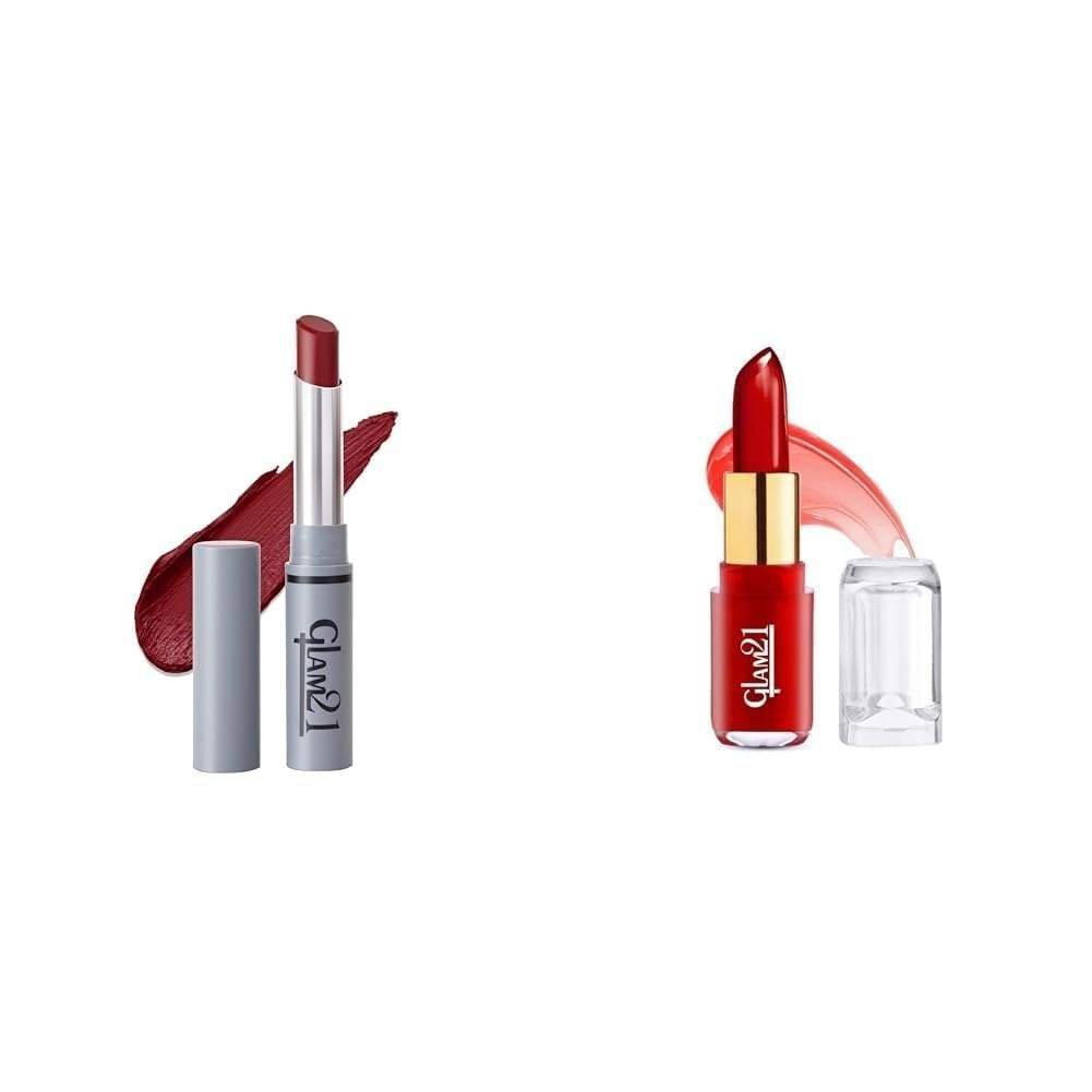 uk41yYmR6xgaL-1-1.jpg Glam 21Long Lasting Non-Transfer Lipstick|Light Maroon-05 Jelly Pop fruity gel lipstick| Moisturising Glossy Finish Gives a Natural Colour Lightweight 02- Strawberry Red, 3.5gm - Fast UK Delivery - Image 1
