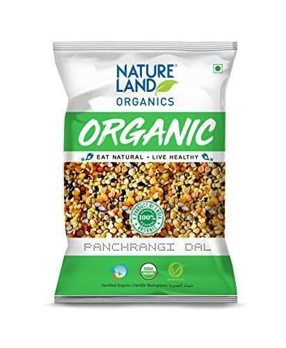 uk41ydfbQWrmL-1.jpg Natureland Organics Panchrangi Dal/Mix Dal 500 Gm (pack of 2) Total 1 KG - Organic Pulses - Fast UK Delivery - Image 1