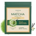 VAHDAM, Vanilla + Matcha Green Tea Powder (25 Cups) - Brew Delicious Vanilla Matcha Latte | Powerful SUPERFOODS Blend | Japanese Matcha Powder with 100% Natural Vanilla | 137x Anti-OXIDANTS, 50g - Fast UK Delivery - Image 2
