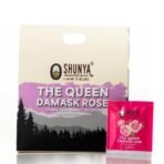 Shunya India The Queen Damask Rose Tea (20 Tea Bags, 3g Each) - Herbal Infusion Flower Tea Tisane, Natural Antioxidant, Immunity Support, Caffeine-Free Hot Brew - Fast UK Delivery