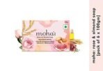 moha: Rose and Almond Bath Soap Unisex Bathing Bar with the benefits of Rose oil Pomegranate extract Almond oil wheat germ oil for soft, nourished and youthful skin - 100gm (Pack of 6) - Fast UK Delivery - Image 3