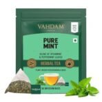 VAHDAM, Pure Mint Herbal Tea Bags - 50 Pyramid Tea Bags | Caffeine Free, Non-GMO, Gluten-Free | 100% Pure Herbal Tisane - Sweet & Minty | Whole Loose-Leaf Tea Bags | Resealable Ziplock Pouch - Fast UK Delivery - Image 2