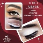 KINDED Kind Eyes Kajal 3 in 1 Kohl Kajal Eye Liner Smokey Eye Shadow Waterproof Smudge Proof 18 Hours Colour One Stroke Auto Kajal Pencil (Combo 0.35 gm each, Boundless Black & Wishful White) - Fast UK Delivery - Image 6