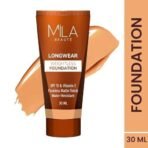 MILA Beaute Longwear Weightless Foundation | Liquid Foundation | Shade - (204 Soft Beige, 30ml) Longwear Weightless Foundation | SPF 15 & Vitamin E | Shade - (303 Coffee Toffee, 30ml) - Fast UK Delivery - Image 4