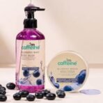 mCaffeine Blueberry Blast Detan & Cleanse Duo for Glowing Skin| Deep Cleanses, Exfoliates, Nourishes| Blueberry Body Wash - 300ml & Bluberry Scrub - 175 g | Fruity Blueberry Aroma for Men & Women - Fast UK Delivery - Image 3