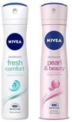 Nivea Female Deodorant Spray, Fresh Comfort, 150Ml And Deodorant Spray, Pearl & Beauty, 150Ml, Pack Of 1 - Fast UK Delivery - Image 2