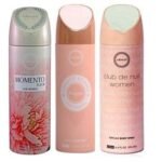 ARMAF Club De Nuit & Essence & Momento Deodorant Body Spray for Women, 200 ml, Pack of 3, Fragrance For Long Lasting Freshness, Everyday Use, Best For Gifting Purpose - Fast UK Delivery