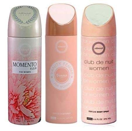 uk41zziYJmYoL-1-1.jpg ARMAF Club De Nuit & Essence & Momento Deodorant Body Spray for Women, 200 ml, Pack of 3, Fragrance For Long Lasting Freshness, Everyday Use, Best For Gifting Purpose - Fast UK Delivery - Image 1