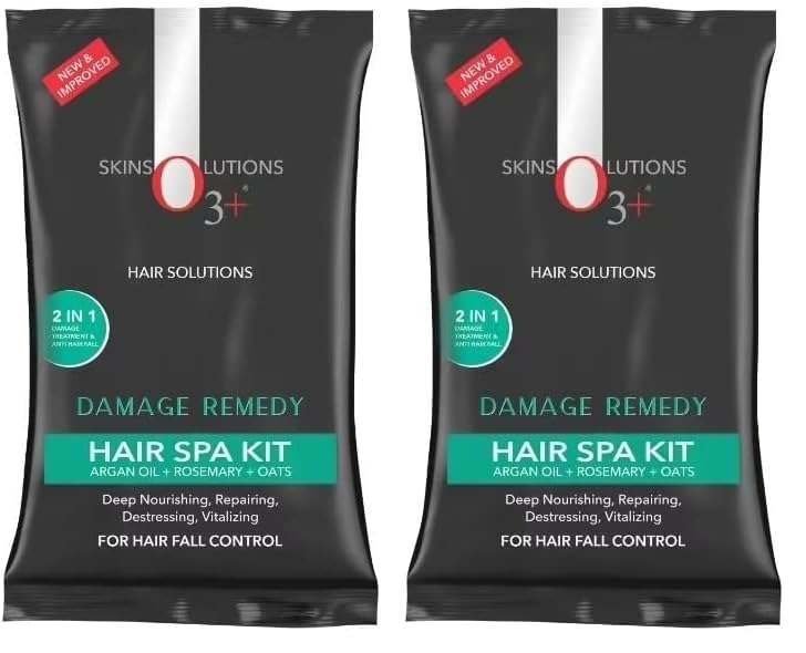 uk51-0I7bbgjL-1-1.jpg O3+ Hair Spa Kit Infused with Argan Oil, Rosemary & Oats for Fall Control, Deep Nourishing & Repairing | Shampoo | Hair Mask | Hair Serum | 30g + 30ml (Pack of 2) - Fast UK Delivery - Image 1