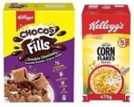 Kellogg's Chocos Fills, Double Chocolaty, Multigrain, High in Protein & B Vitamins, 0% Maida 250g + Corn Flakes Original, High in Iron and B Group Vitamins, Breakfast Cereals, 475g Pack - Fast UK Delivery - Image 2