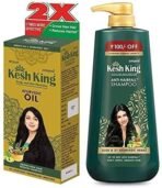 Kesh King Ayurvedic Anti Hairfall Hair Oil, 300ml & Kesh King Scalp and Hair Medicine Anti-Hairfall Shampoo, 600 ml - Fast UK Delivery - Image 2