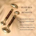 Just Herbs Kansa Metal Roller for Face & Neck Healing Fine Lines, Wrinkles, Under-Eye Puffiness & Detoxifies Dull & Saggy skin - Fast UK Delivery - Image 3