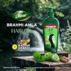 Dabur Brahmi Amla Hair Oil 600ml | Brahmi Amla Extract with Almond Oil & Vitamin E | Promotes Healthy Hair Growth, Treats Dandruff and strengthens Hair | For Long, Black and Strong hair - Fast UK Delivery - Image 4