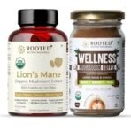 Rooted Active Naturals USDA Organic Lion's Mane Mushroom Extract Capsules, 500mg, 60 Veg Capsules & Wellness Mushroom Coffee, 100gm - Fast UK Delivery - Image 2