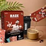 Rage Coffee 30 Silk Blend Assorted Coffee Sachets | 10 Sachets Each Flavour (Vanilla Velvet, Belgian Chocolate, Creamy Hazelnut)| Makes 30 Cups | Rich & Bold Instant Coffee Flavour Coffee | For Hot/ Cold Coffee + Shaker 400ml - Fast UK Delivery - Image 4