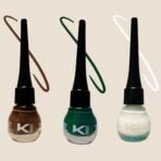 KINDED Eye Liner Liquid Waterproof Smudgeproof Longlasting Insta Bold Look Intense Colour Pigments Quick Drying Eyeliner Combo (5 ml, Matte Finish, Chocolate Brown, White Pearl & Dapper Green) - Fast UK Delivery