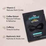 mCaffeine Coffee Eye Mask for Dark Circles Reduction with Vitamin C, Caffeine & Hyaluronic Acid | 2x Hydration & Puffiness Reduction | Cooling Concentrated Serum Eye Sheet Mask | Pack of 3 | 8g X 3 - Fast UK Delivery - Image 5
