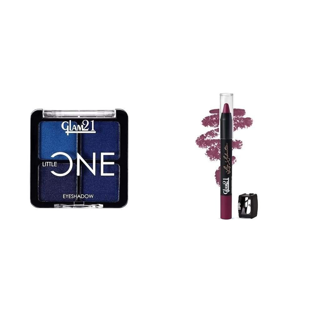 uk510IMb7iZ0L-1-1.jpg Glam 21 Little One 4-in-1 Eyeshadow Palette Ultra pigmented, |Wild Out-07 Lip Seduction Non- Transfer Crayon Lipstick| Lightweight & Longlasting|Creamy Matte Formula - 2.8gm|Purple Mousse|12 - Fast UK Delivery - Image 1