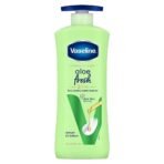 Vaseline Aloe Fresh Body Lotion,24 HR Long Lasting Moisturisation with Aloe Vera extract and Menthol, 600ml - Fast UK Delivery