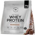 Wellbeing Nutrition Whey Protein Isolate + Concentrate (Swiss Chocolate) | 24g Protein, 11.5g EAA, 1g Glutamine | Clinically Proven 2x Muscle Protein Synthesis| 4B CFU Probiotics & Digestive Enzymes | 1kg - Image 2