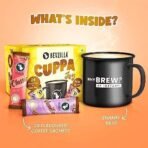 Bevzilla 24 Flavoured Coffee Sachets & Enamel Mug | Makes 24 Cups| 6 Sachets Each Flavour | Turkish Hazelnut, Colombian Gold, French Vanilla & English Butterscotch | Cuppa Joy Box - Fast UK Delivery - Image 3