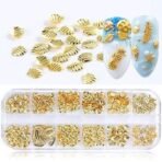 HUDA GIRL 3D Small Leaves Plated Trendsetter Metal Nail Art Alloy of 3D Nail Studs (Gold)(N-23) - Fast UK Delivery - Image 3