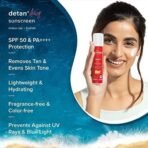 Aqualogica Detan+ Dewy Lightweight Sunscreen with SPF 50+ & PA++++ | For UVA/B & Blue Light Protection | For Normal, Sensitive & Dry Skin | Tan Removal & No White Cast | For Men & Women | 50g - Fast UK Delivery - Image 4