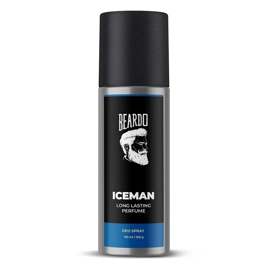 uk511F6YzAhQL-1-1.jpg Beardo Perfume Body Spray for men - ICEMAN, 150ml | Amber Woody, Aromatic Fresh | Deo For Men | Long Lasting Deodrant for Men | Gift | Men's Fragrance | Christmas gift for men | Gift For Friends | Gift for Men - Fast UK Delivery - Image 1