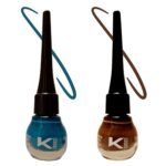 KINDED Eye Liner Liquid Waterproof Smudgeproof Longlasting Insta Bold Look Intense Colour Pigments Quick Drying Eyeliner Combo (5 ml each, Matte Finish, Teal Green & Chocolate Brown) - Fast UK Delivery