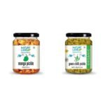 Natureland Organics Mango Pickle 350 Gm - Organic Healthy Pickles & Chilli Pickle 350 Gm - Organic Healthy Pickles - Fast UK Delivery