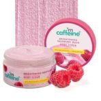 mCaffeine Brightening Raspberry Body Scrub | Tan Removal | AHAs - Lactic & Glycolic Acid, Niacinamide | Vitamin C Rich for Brighter, Soft Skin | Remove Dry, Dead Skin | Fruity Berries Aroma - 175g - Fast UK Delivery - Image 2