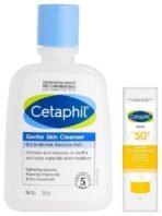 Cetaphil Gentle Skin Cleanser 125 ml Hydrating with Niacinamide Vitamin B5 Combination Skin Sun Spf 50 Sunscreen Very High Protection Light Gel Water Resistant Vitamin E 50 Ml Pack Of 1 - Fast UK Delivery