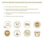 Indus Valley Bio Organic Sandalwood Face Pack Powder | Lightens Suntan, Dark Spots & Pigmentation | Prevents Acne Breakouts | Enriched with Chandan Powder for Glowing Skin & Tan Removal - 200g - Fast UK Delivery - Image 7