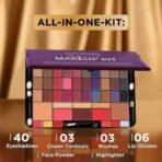 Hilary Rhoda Professional Makeup Kit | 40 Eyeshadows | Highlighter | Face Powder | 3 Contour & 3 Blushes | 6 Lip Glosses | Makeup Kit for Women | Highly Pigmented | 4 Brushes - 74g (Multicolor Shade-2) - Fast UK Delivery - Image 5