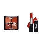 Glam 21 Little One 4-in-1 Eyeshadow Palette Ultra pigmented, |Little Lady-04Ultra Velvet Lipstick Long-lasting stay on lips Lovely matte finish 2.5gm Orange Red-15 - Fast UK Delivery