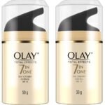 Olay Day Cream Total Effects 7 in 1, Anti-Ageing Gentle Moisturiser, 50g And Olay Day Cream Total Effects 7 in 1, Anti-Ageing SPF 15, 50g - Fast UK Delivery