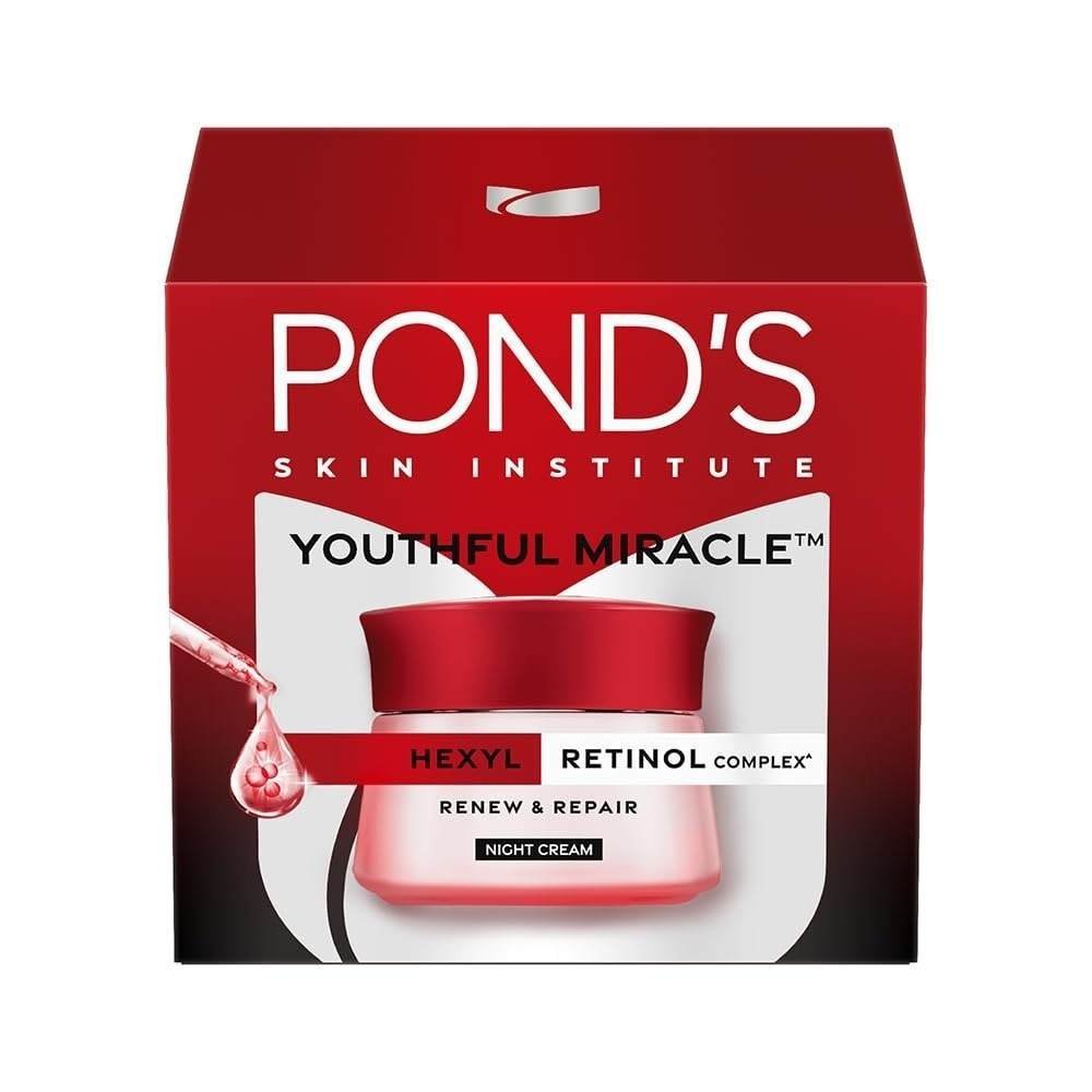uk512xfDiWWFL-1-1.jpg POND'S Youthful Miracle Hexyl Retinol Complex, Renew & Repair Night Cream 50g - Fast UK Delivery - Image 1