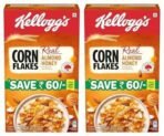 Kellogg's Corn Flakes Real Almond Honey 650g | High in Iron, Vitamin B1, B2, B3, B6 & C | Naturally Cholesterol Free | Corn Flakes, Breakfast Cereal (Pack of 2) - Fast UK Delivery - Image 2