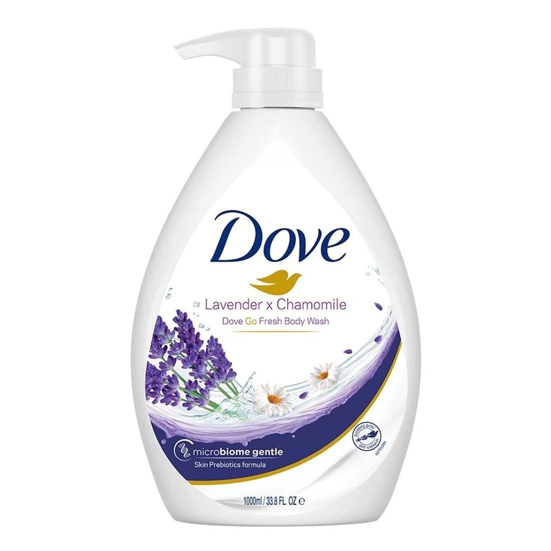 uk513sYv9HzdL-1-1.jpg Dove Lavender & Chamomile Go Fresh Body Wash with Relaxing Floral Scent, 1L - Fast UK Delivery - Image 1