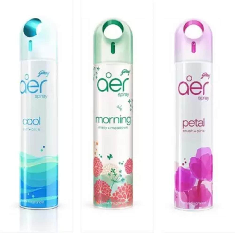 uk513yYKPCoyL-1-1.jpg Godrej Aer Cool Surf Blue, Morning Misty Meadows & Petal Crush Pink Home Fragrance Spray (Pack of 3 x 240 ml) - Fast UK Delivery - Image 1