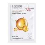 O3+ Facialist Radiant Face Sheet Mask for Oxygenates and tightens pores to reduce uneven skin tone - Fast UK Delivery