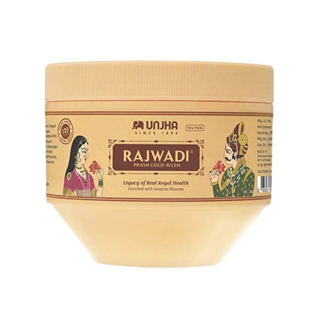 uk514JkluQSKL-1-1.jpg Unjha Pharmacy Rajwadi Chyawanprash Gold (900 g) - Image 1