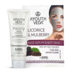 Ayouthveda Pearly White Face Wash (100ml) & Licorice & Mulberry Face Serum Sheet Mask (20g) Combo | Glowing Skin, Instant Hydration & Nourishing - Fast UK Delivery - Image 2