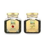 Blue Nectar Rose & Cardamom Green Tea Combo | Eco Friendly Glass Jar - Fast UK Delivery
