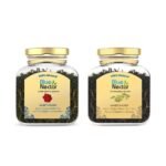 Blue Nectar Rose & Cardamom Green Tea Combo | Eco Friendly Glass Jar - Fast UK Delivery