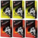 Kamasutra pineapple 3 and orange 3 flavour condom (For Berlin) Condom (Set of 6, 60S) (3 Pack of Each Flavour)(10 in Each Pack) - Fast UK Delivery
