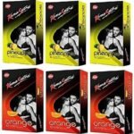 Kamasutra pineapple 3 and orange 3 flavour condom (For Berlin) Condom (Set of 6, 60S) (3 Pack of Each Flavour)(10 in Each Pack) - Fast UK Delivery