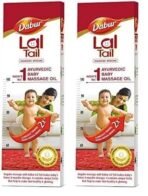 Dabur Lal Tail : Ayurvedic Baby Massage Oil 500ml|Clinically Tested 2x Faster Physical Growth for Stronger Bones and Muscles (Pack of 2) - Fast UK Delivery