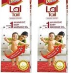 Dabur Lal Tail : Ayurvedic Baby Massage Oil 500ml|Clinically Tested 2x Faster Physical Growth for Stronger Bones and Muscles (Pack of 2) - Fast UK Delivery