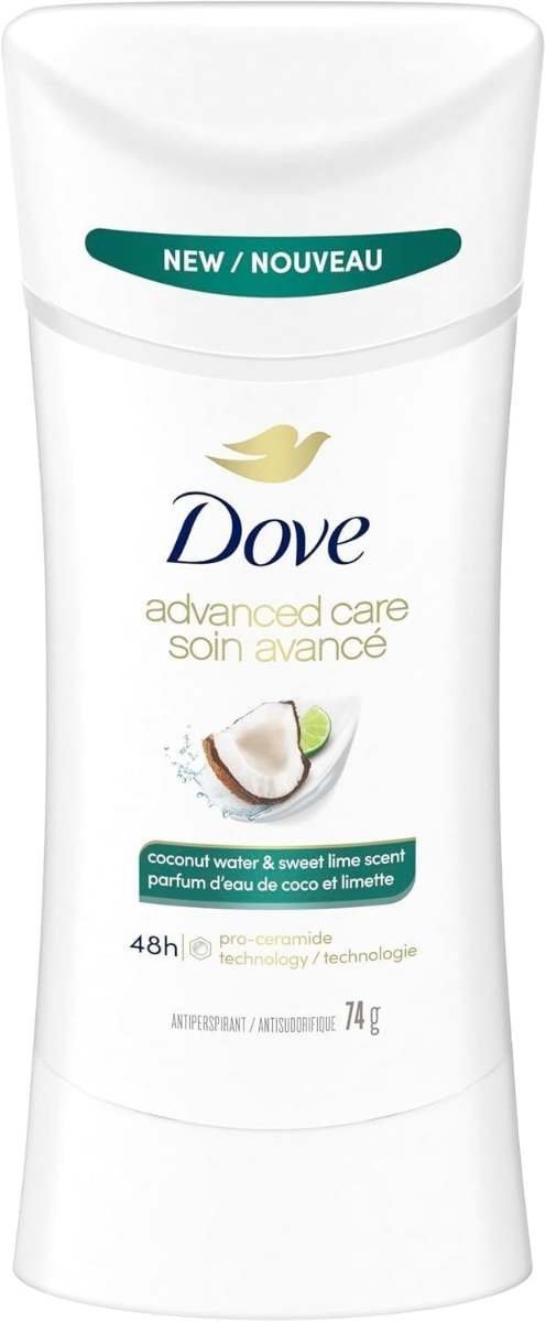 uk5150Lqi2UL-1.jpg Dove Advanced Care Antiperspirant 48H Sweat and Odour Protection Coconut Water & Sweet Lime Scent with Pro-Ceramide Technology 74 g - Fast UK Delivery - Image 1